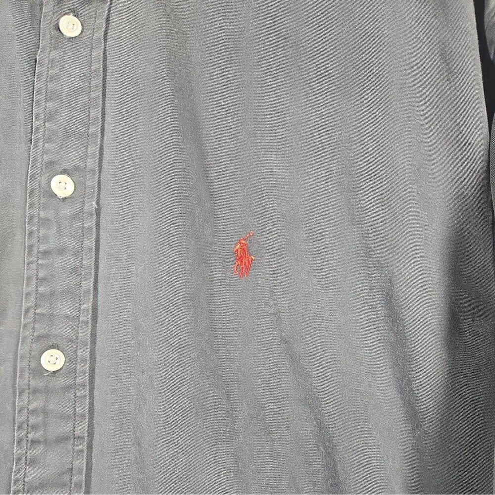 Vintage Polo Ralph Lauren Men's Blake Cotton Shirt XL  Black Classic Red Pony - Picture 5 of 12